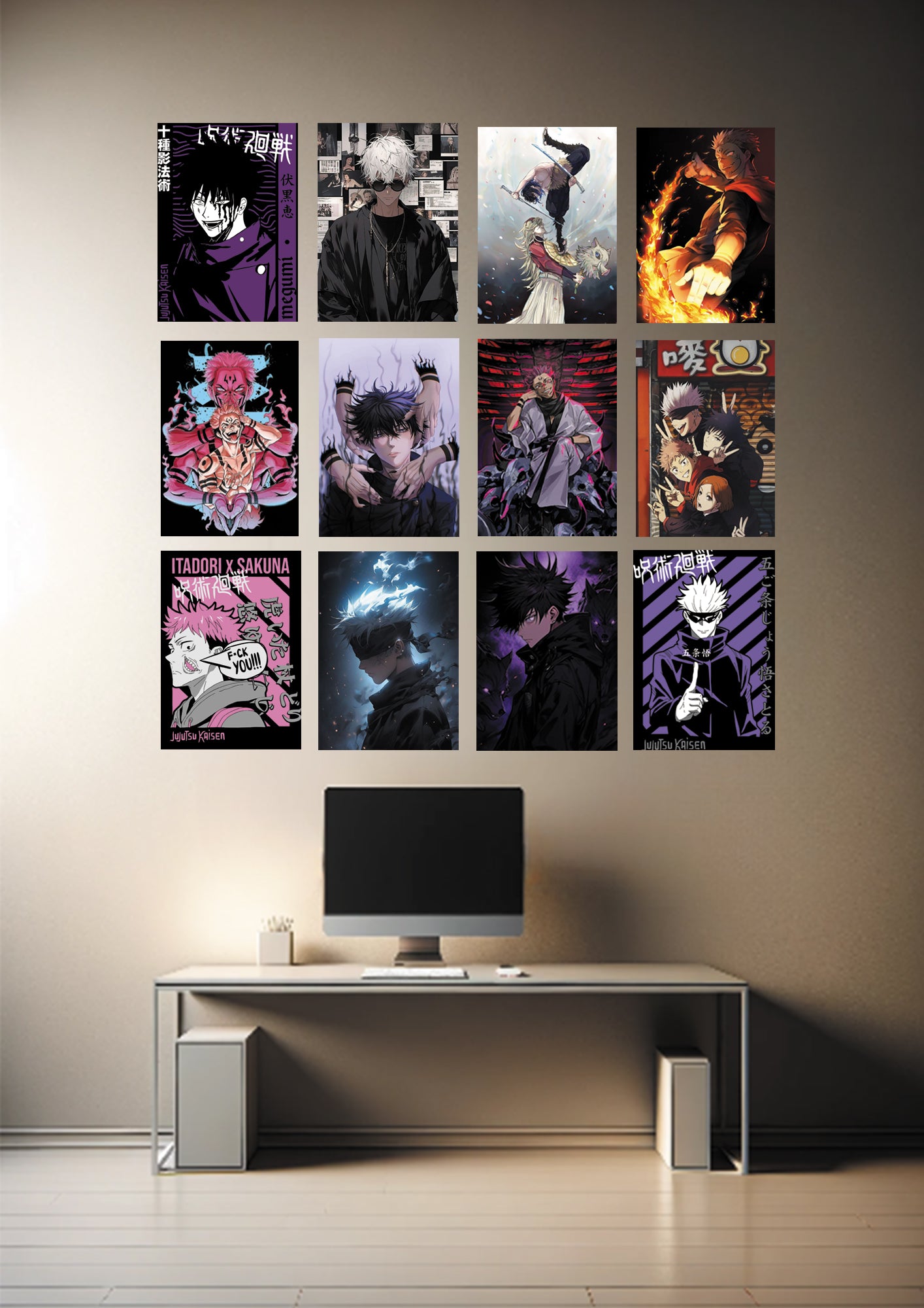 JUJUTSU KAISEN WALL COLLAGE KIT (12 POSTERS) - OtakuART